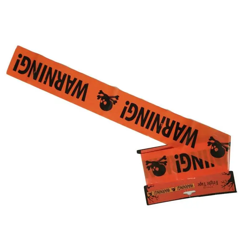 600*8cm Warning Tape Signs Skull Hanging Strips Halloween Party Decoration Window Ornaments Scary Haunted House Halloween A30