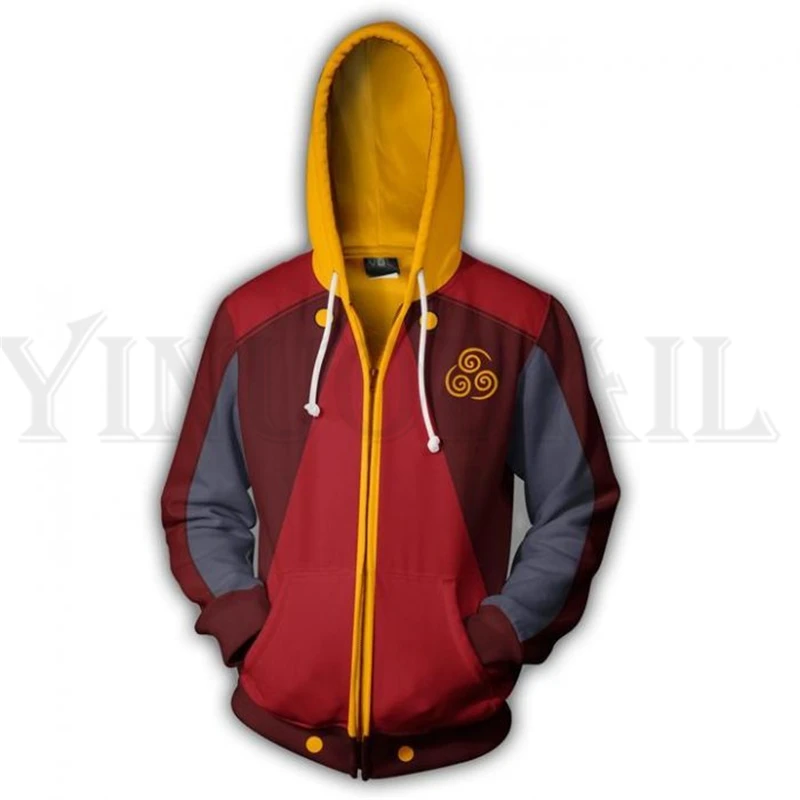 

Sweatshirts Men and Women Zipper Hoodies Anime Avatar 3d Print Hooded Jacket for Boys Harajuku Streetwear