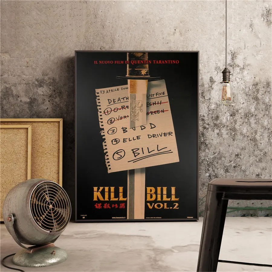 Плакат с фильмом "KILL BILL", винтажная живопись, Настенная Наклейка для дома, кафе, бара, античное украшение, Классический плакат с фильмом, 45,5x31,5 см - Цвет: Зеленый