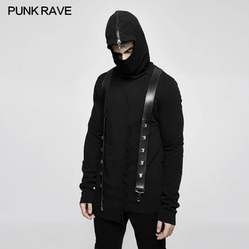

Punk Rave Rock Cotton Men Jacket Hoodie Black Cotton Long Sleeve Gothic Rock Motocycle Top Mens Jackets and Coats Hip Hop Style