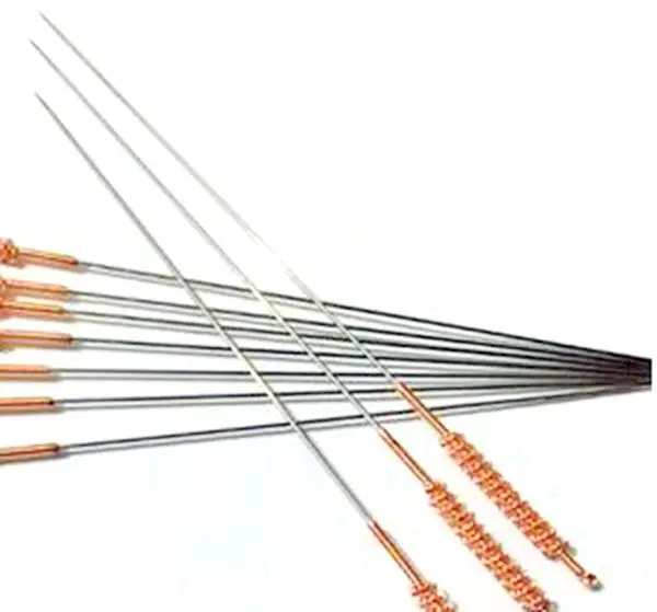 Thick long acupuncture needle, Spiral brass wire dragon handle, tradtional reusable, 0.8mm, 10