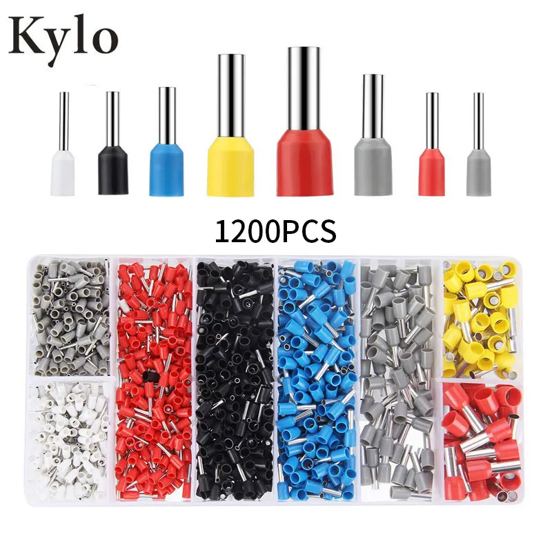 

1200pcs tube terminals Crimp Terminal Set Kits Insulated Electrical Wire Crimp Connector Terminal pre-insulated cold-pressed end