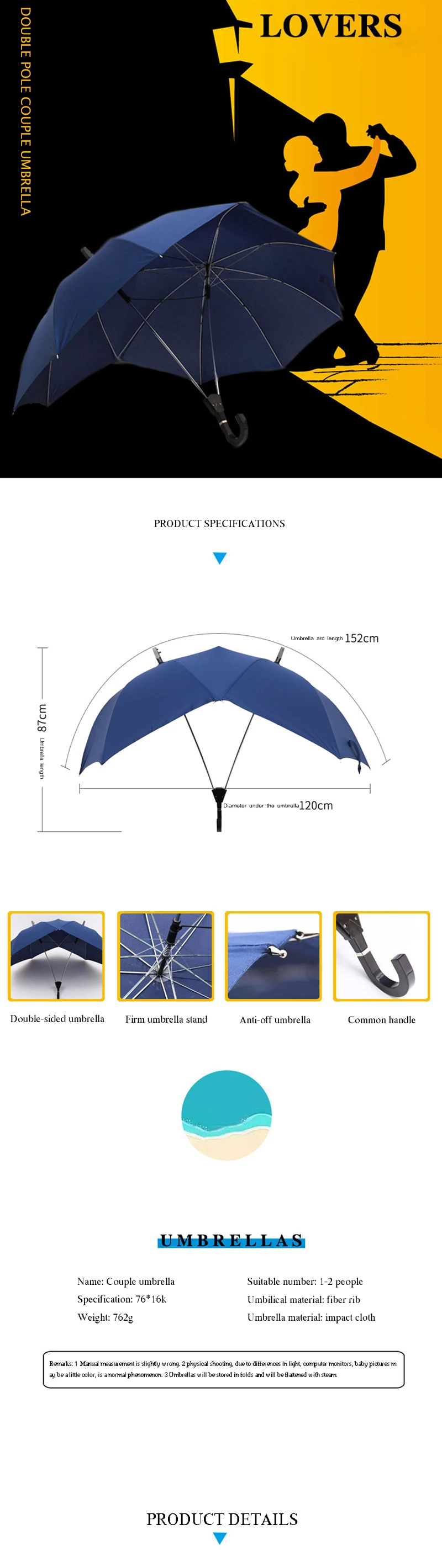 Автоматический двойной зонтик от солнца, двойной полюс, длинная ручка, креативная двойная пара, для девушек, двойной гольф, бизнес, подарок, зонт, распродажа