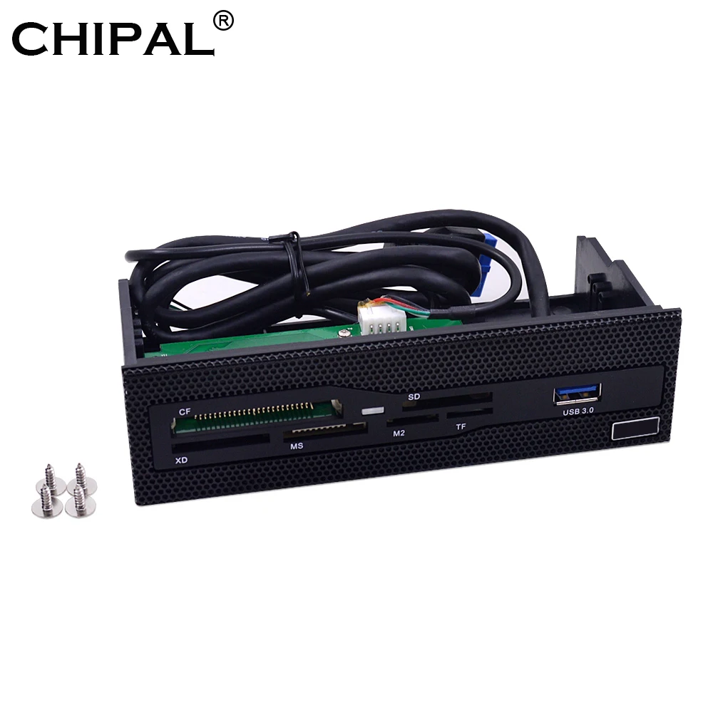 CHIPAL 5,2" многофункциональная Мультимедийная панель USB 3,0 Передняя панель MS M2 CF XD устройство для чтения карт SD TF для настольных ПК CD-ROM DVD-ROM ODD