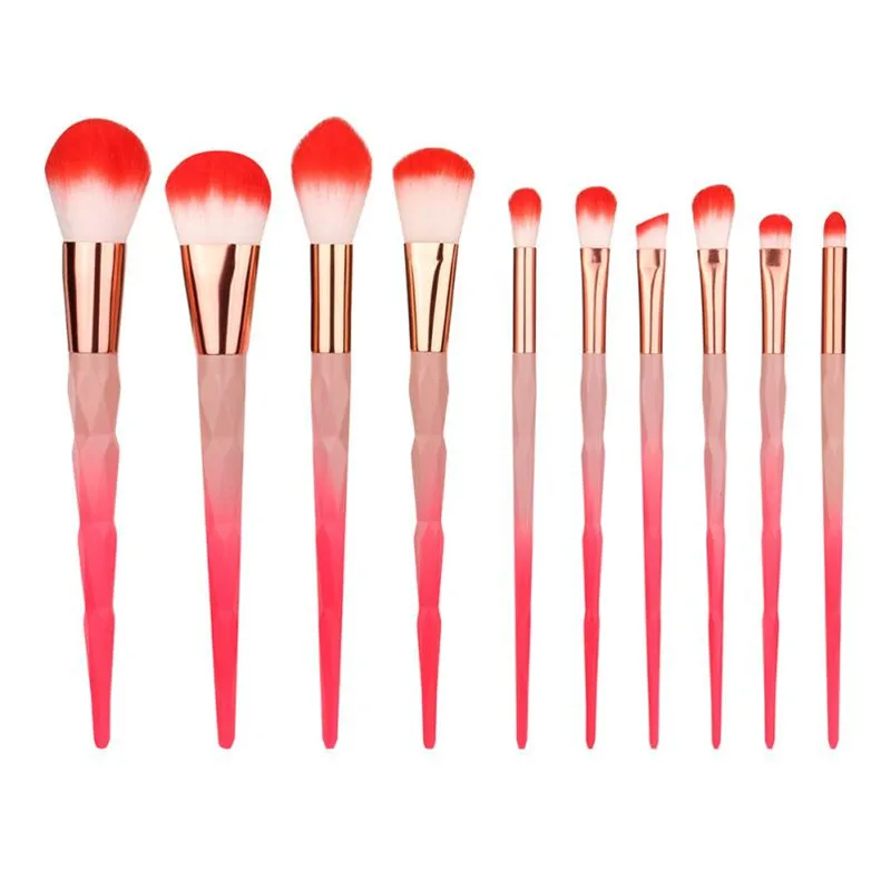

10PCS full professional makeup brushes Foundation Eyebrow Eyeliner eyebrow face shadows Blush Cosmetic Concealer Brushes 2018