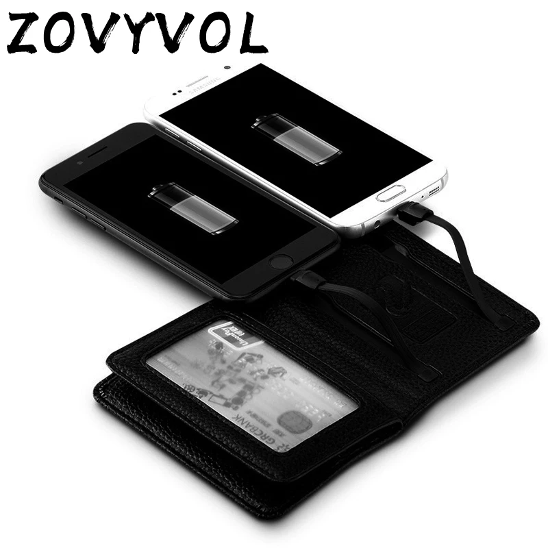 

ZOVYVOL 2019 Men Women Charging Wallet Smart Wallet With USB FAdapt For Ipone And Android Capacity 4000 mAh Creative Wallet