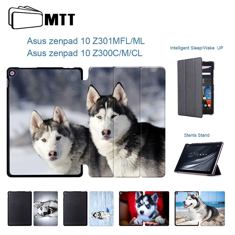 

HUSKY Dog case For Asus Zenpad 10 Z300 Z300CG Z300C Z300m Smart Leather Flip Stand case for asus zenpad 10 Z301MLF Z301ML Z301