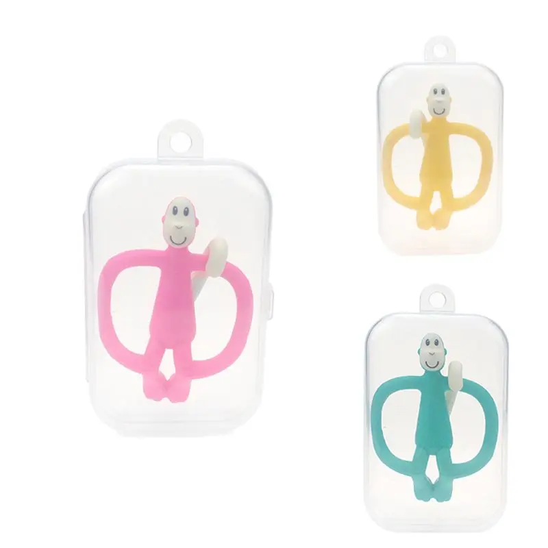 

Soft Silicone Cartoon Monkey Toddler Molar Teeth Pain Relief Tool Kids Teether Educational Toy Baby Shower Gift