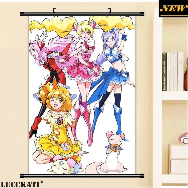 40X60 см свежий Precure! Серии Довольно вылечить лоли Rabirinsu мультфильм аниме стены картину росписи прокрутки тканевые живопись плакат