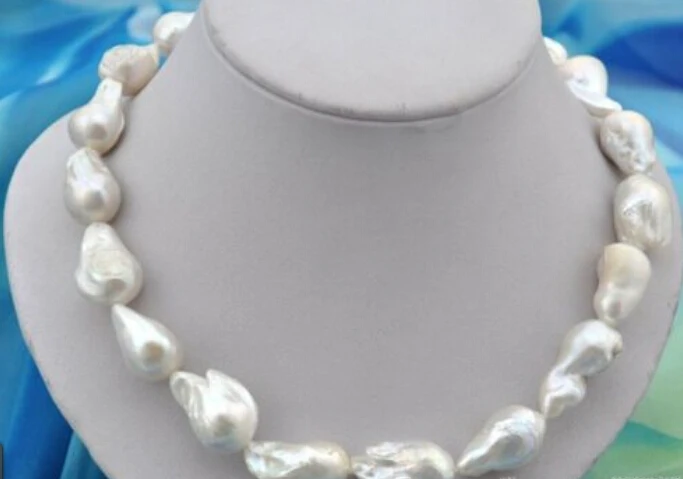 

Hot sell Noble- FREE SHIPPING>>>@@ 18"25mm baroque white reborn keshi pearl necklace shipping free