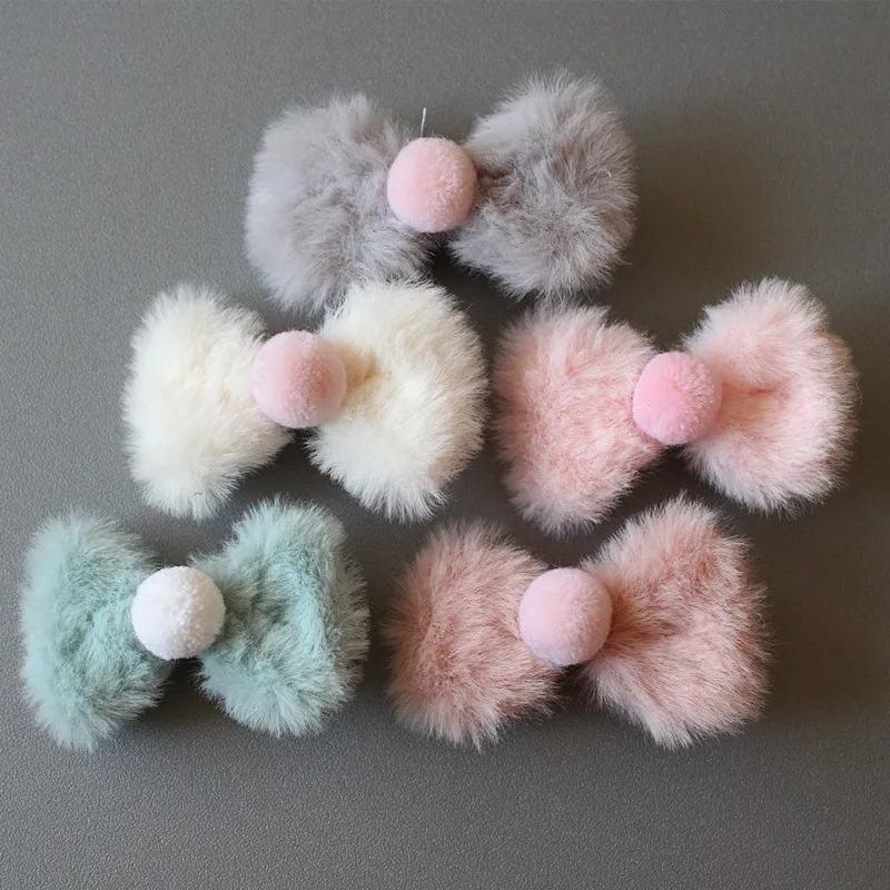 

15pc/lot Wool Bows Hair Clip Kid Milky Color Winter Hairpin Modish Girls Princess Wool Felt Lovely Fashion Style Hair Barrettes