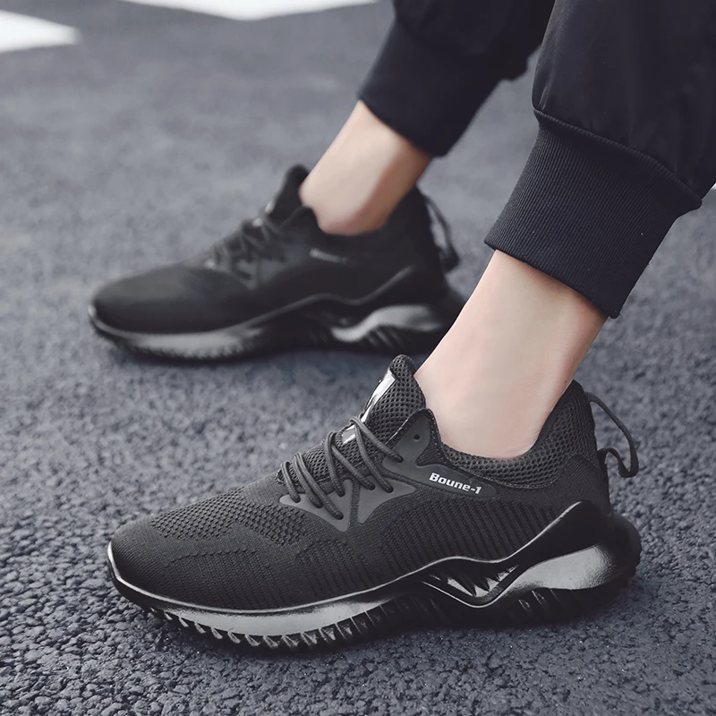 

SUROM Mesh Casual Shoes Men Sneakers White Breathable Lace Up Outdoor Black Sneakers Men Lightweight Comfortable Big Size 39~46