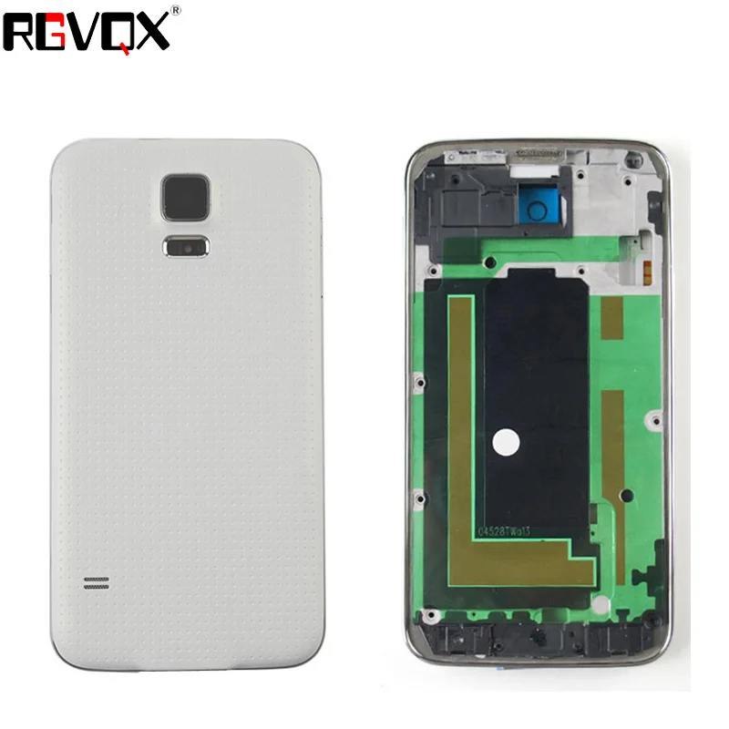 

New Complete Upper+Middle Frame+Battery Cover For SAMSUNG Galaxy S5 i9600 G900 Housing Battery Cover High Quality Replacement