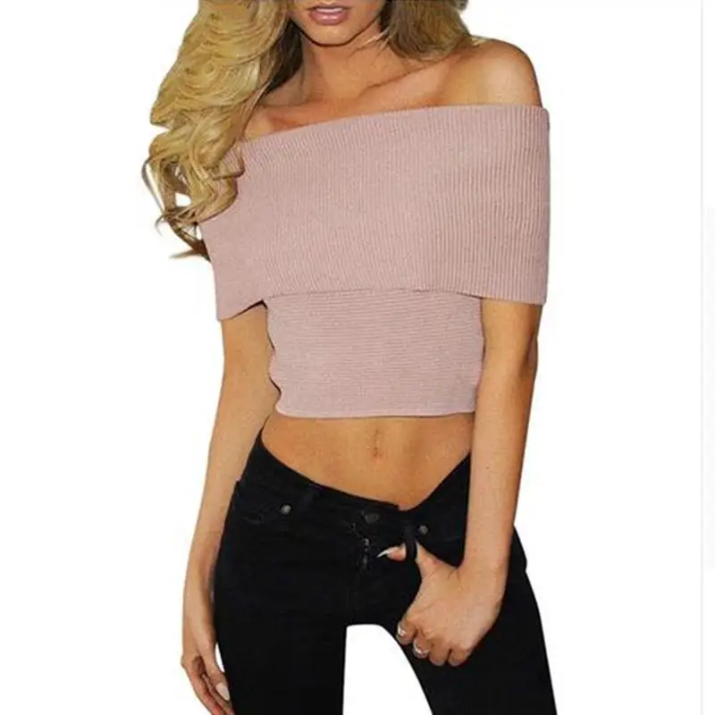 Buy Knitted Crop Top Winter Women Tops Streetwear Sexy