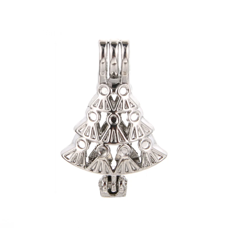 10 серебряных рождественских стилей жемчужная клетка медальон Ожерелье Подвеска для изготовления ювелирных изделий Арома эфирное масло диффузор для устричного жемчуга