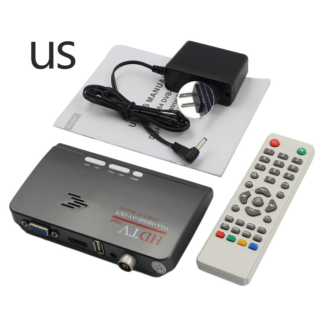  For HDTV Channel Gaming Control MTV Box Set Top Box PC Receiver Tuner External LCD CRT VGA TV Tuner