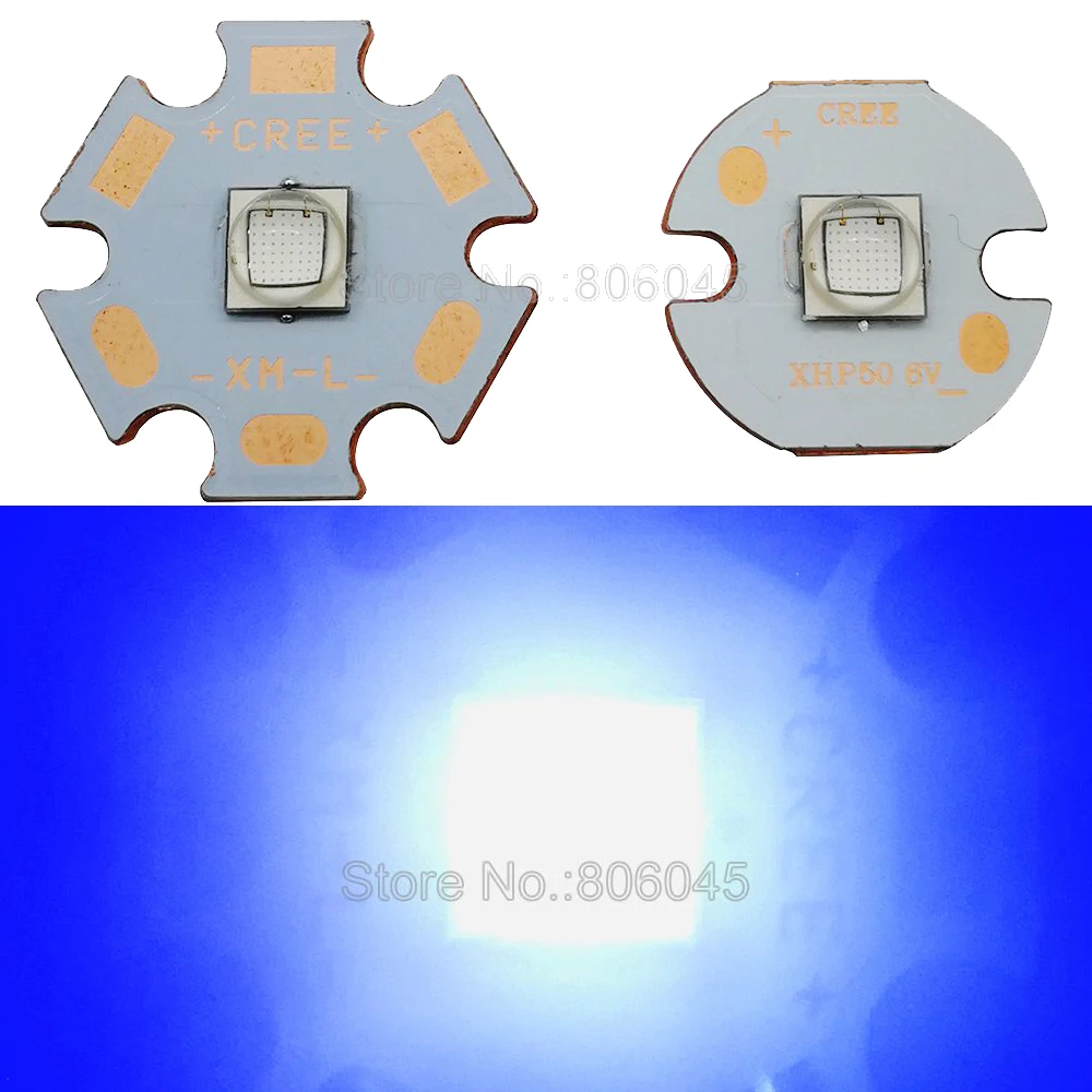 Светодиодный фонарь Epi s XML2 XM-L2 T6 5050 10 Вт насыщенного синего цвета 450 нм 2 9-3 В 3 А 16 мм