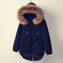 Зимняя женская куртка из натурального меха енота,, зимнее пальто, куртка для женщин, толстый теплый пуховик, куртка на утином пуху, Свободное пальто