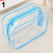 Clear Transparent PVC Travel Cosmetic Make Up Toiletry Bag Zipper Pouch