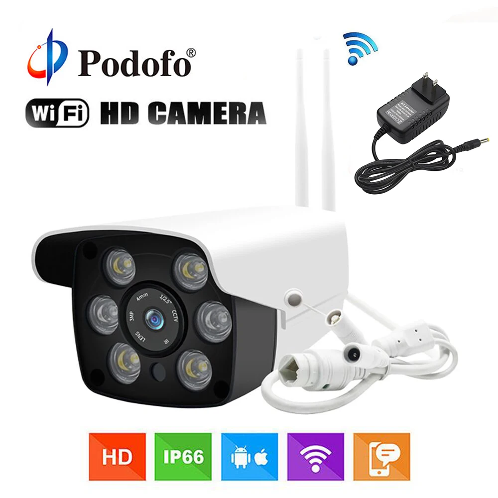 

Podofo Surveillance IP Camera WiFi 2MP Waterproof Outdoor Night Vision IR Cloud Storage Network Wireless Security CCTV Camera