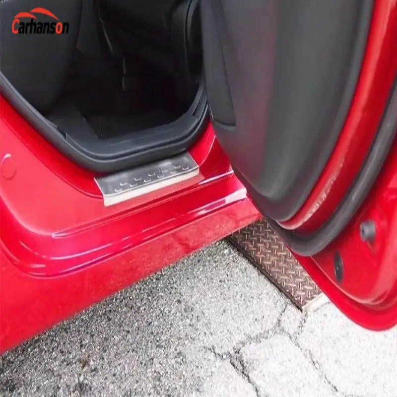Steel Door Sill Scuff Plate Protector for 2015-2017 Mazda 2 DEMIO Hatchback