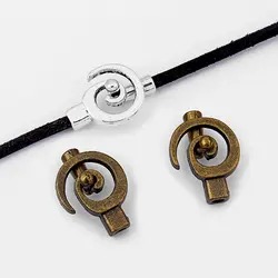 3 комплекта антикварная серебряная/бронзовая спиральная застежка на крючок для 3 мм круглый кожаный шнур браслет ювелирные изделия