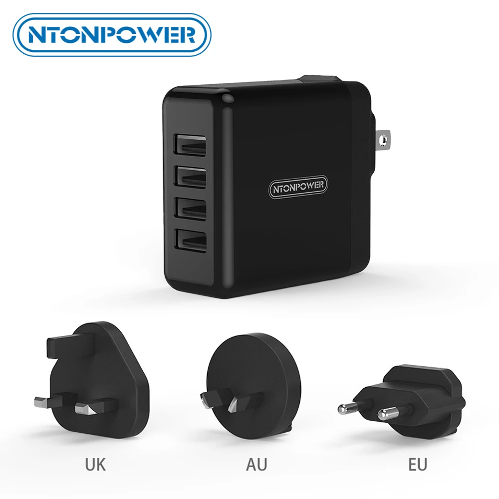 NTONPOWER 4 USB универсальный мобильный телефон зарядное устройство дорожный адаптер