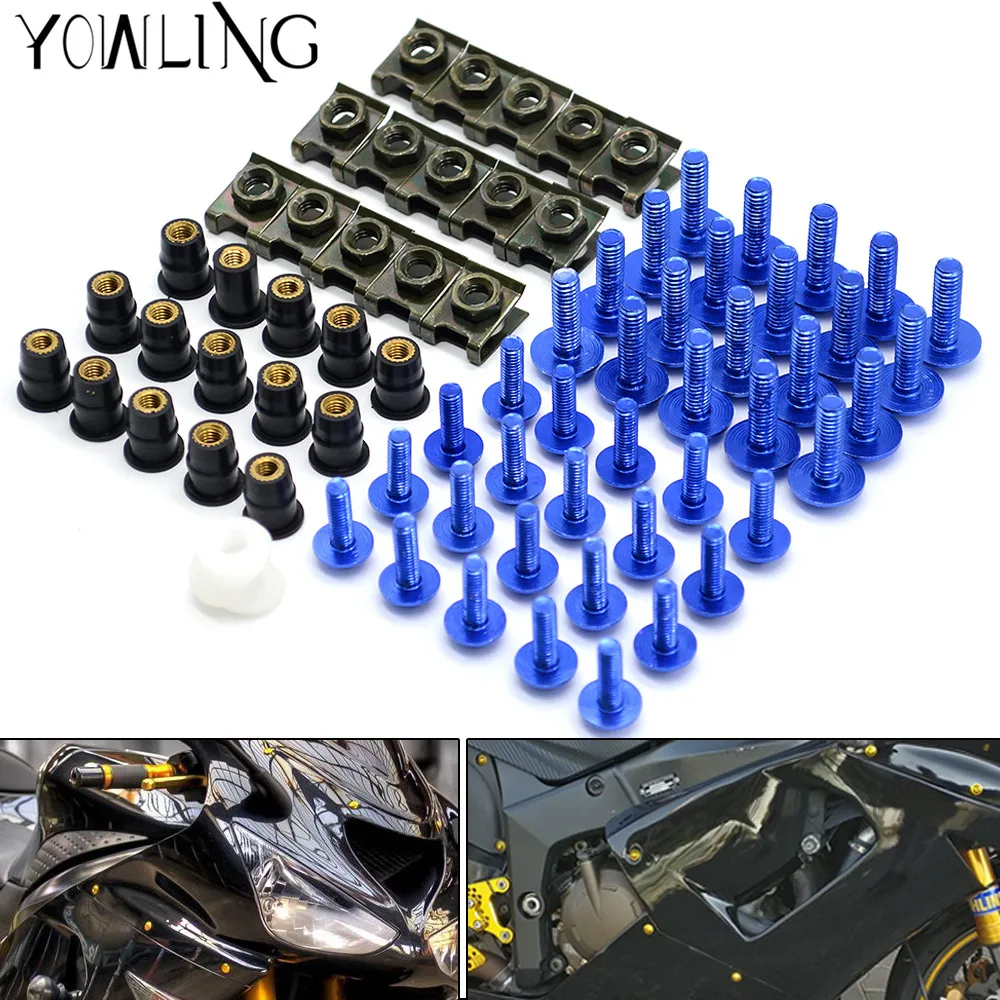 Motorcycle Windshield Fairing Bolts Nuts Screws Washer Kit Fastener Clips Screws for suzuki HAYABUSA/GSXR 1300 750 600 2008-2016