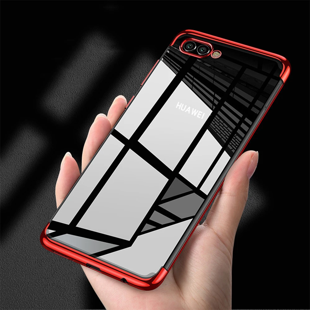 

Huawei P Smart 2019 Case Cover Transparent Soft Silicone Silm Plating TPU Back Cover For Huawei P Smart2018 Cases Phone Coque