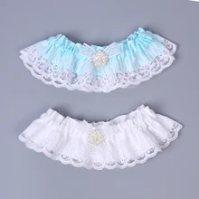 Свадебная подвязка, синяя кружевная Свадебная подвязка со стразами и жемчугом, подвязка, винтажный пояс, пикантные леггинсы, петля