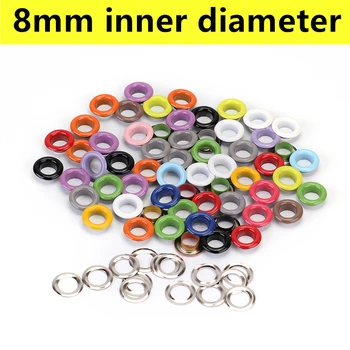 

Metal Alloy Garment Eyelets Multicolor Scrapbook Eyelet Inner Dia. 8MM Craft Sewing DIY Accessory 100sets