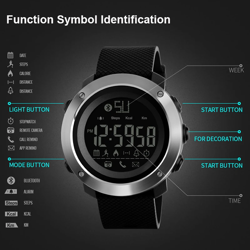 SKMEI NEW Sport Watches for Man Women Digital Couple Watch Bluetooth Message Call Reminder Fashion Casual Electronics Wristwatch