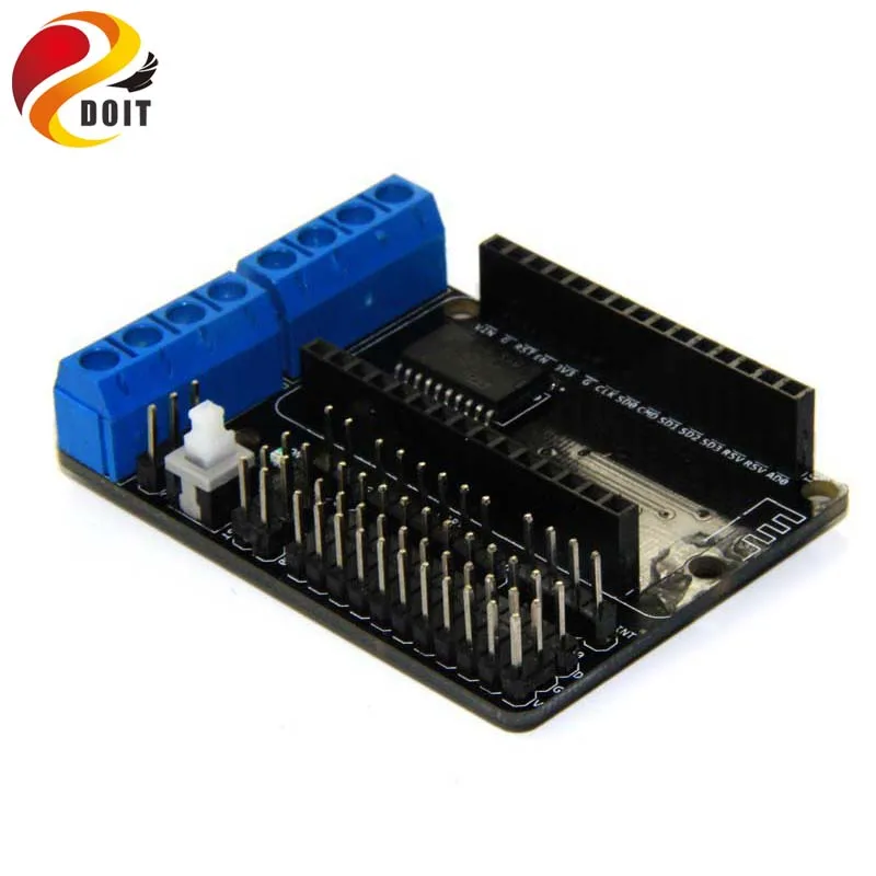 

DOIT NodeMCU Motor Shield Board L293D for ESP-12E From ESP8266 ESP 12E Kit Diy RC Toy WiFi RC Smart Car Remote Control Node MCU