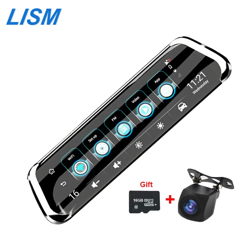 

LISM 10" 4G Rear View Mirror Car DVR Dual Lens Video Recorder HD 1080P Android 5.1 Car Camera WiFi GPS ADAS Registrar Dash Cam