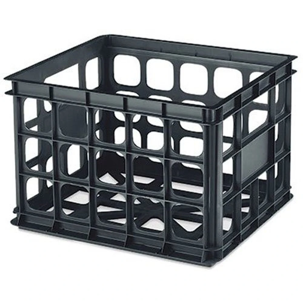 Sterilite Storage Crate Black 16929006 Pack of 6-in Stools & Ottomans