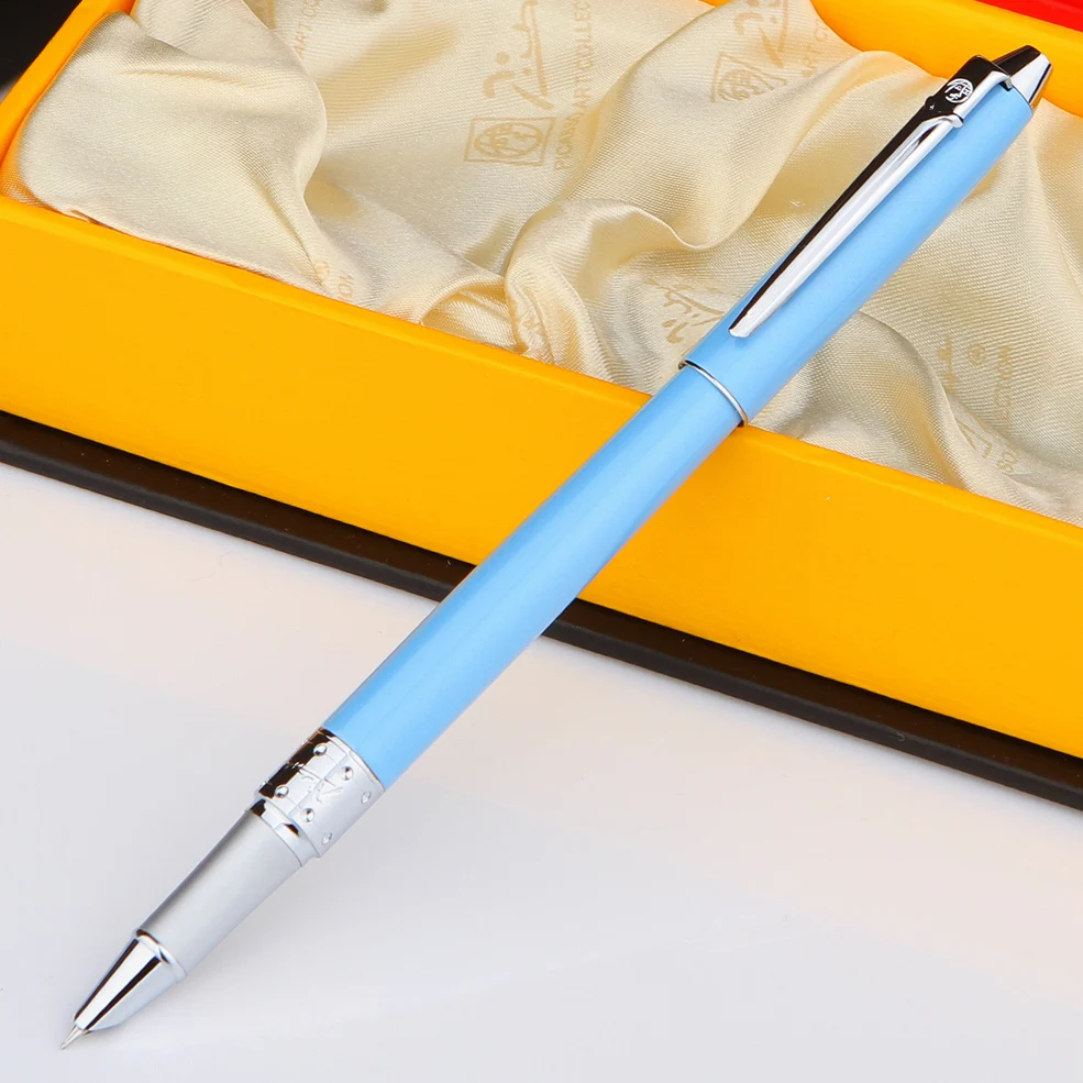 Picasso-Pimio-605-Light-Blue-and-Silver-Clip-0-38mm-Extra-Fine-Iridium-Nib-Finance-Fountain