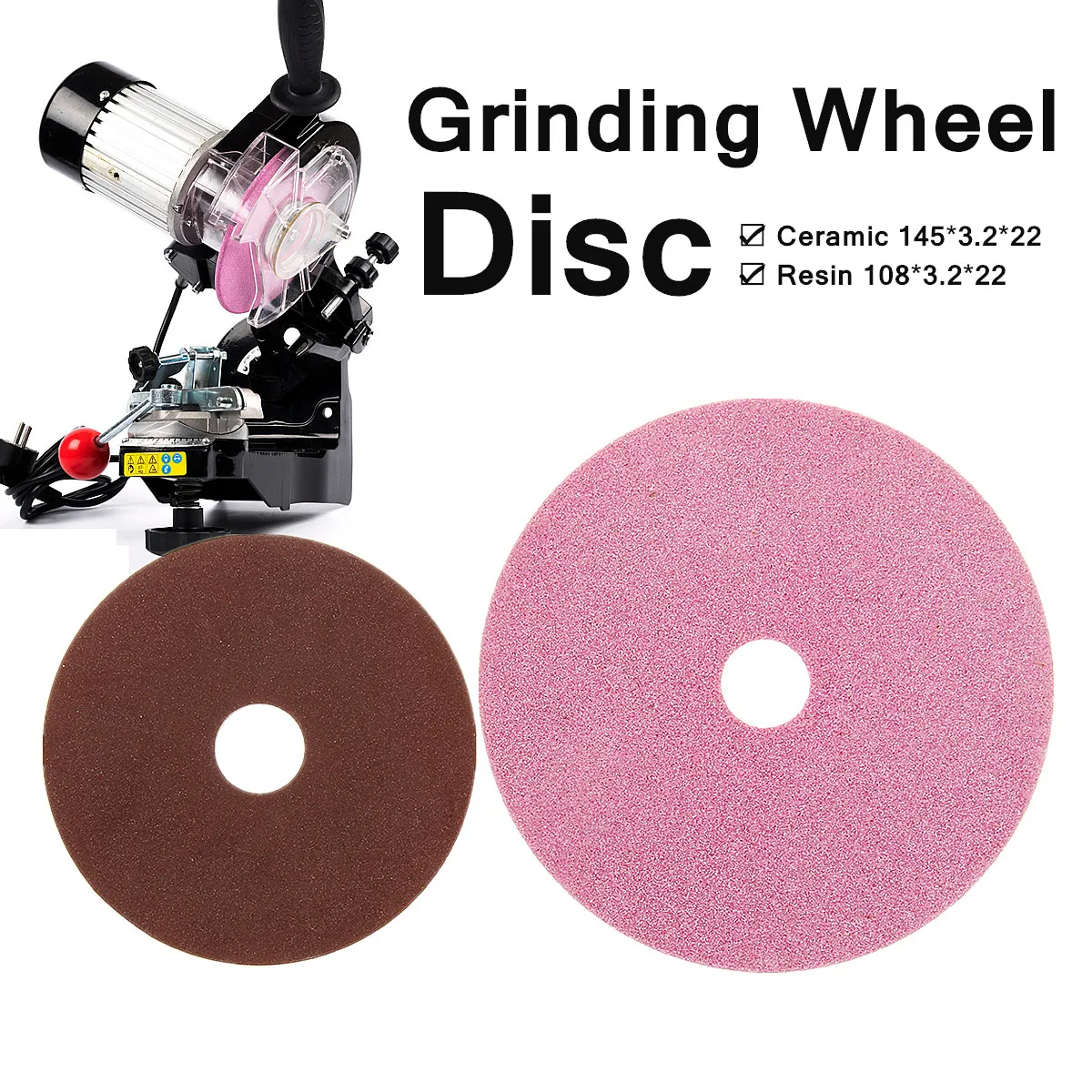 

Grinding Wheel Disc Replacement For Chainsaw Sharpener Grinder 3/8 & 404 Chain Ceramic/Resin Durable Easy To Install And Use