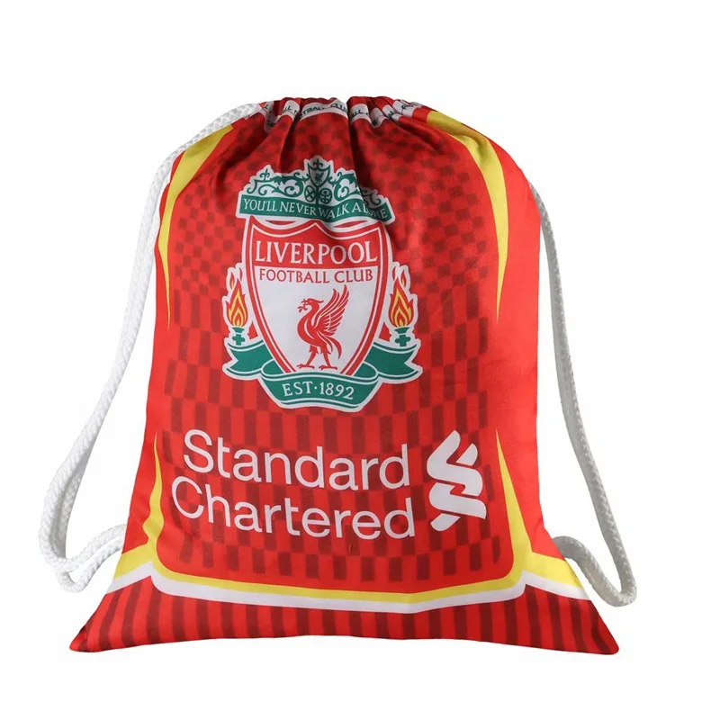 Liverpool Football Clubs Swerve Gym Bag Soccer Drawstring Backpack Drawstring Sport Bag for Soccer Fans