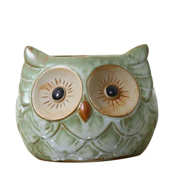 

WINOMO Small Owl Retro Decorative Pored Ceramic Crafts Creative Succulents Pots Decoration