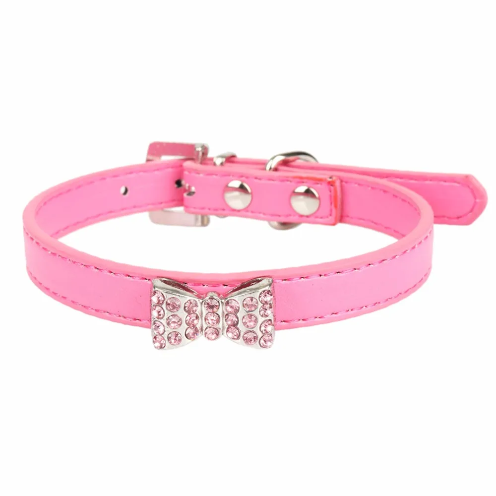 Small Dogs Collars Bow Rhinestone Animals Accessories For Pet Cats