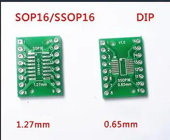 

50PCS SOP16 SSOP16 TSSOP16 To DIP16 0.65/1.27mm IC Adapter PCB Board