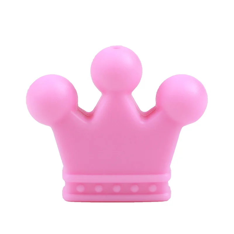 BOBO.BOX 5Pcs Crown Silicone Beads Baby Teething Colorful Baby Nursing Teethers Food Grade Teether Beads Baby DIY Pacifier Chain