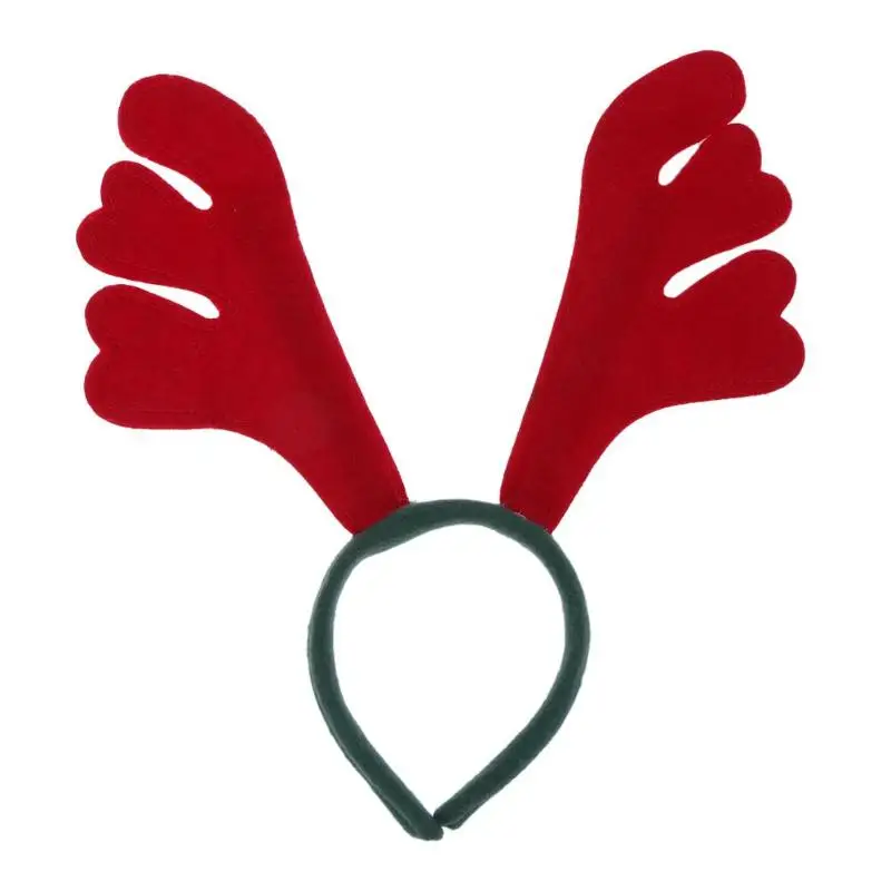 Рождественские повязки украшение для волос, тиара милый Рождественский олень красный рог - Цвет: Красный