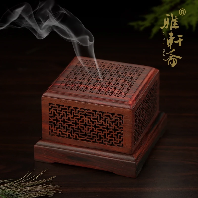 Zhai Gallery carved mahogany disc incense incense wood hollow solid