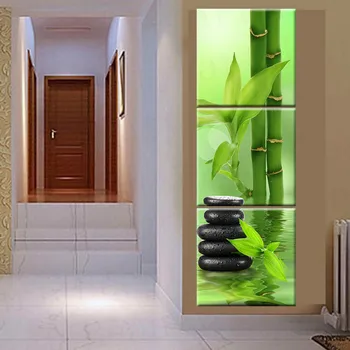 

Frame Wall Art Pictures Canvas Poster Painting Home Decor 3 Panel Spa Stone Bamboo For Living Room Modern HD Printed
