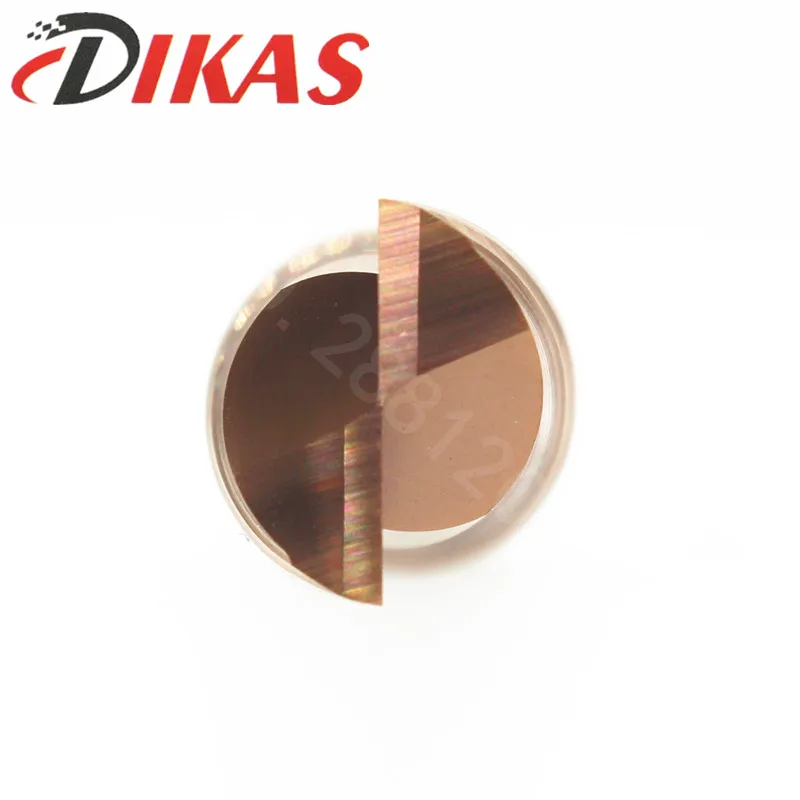 Dikas 55HRC d3 * D3 50L 2F материал Карбид квадратная плоская Концевая фреза 2 Флейта 3 мм