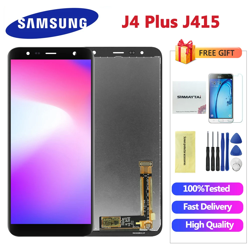 100% протестированный ЖК-дисплей J4 Plus для Samsung J415 сенсорный ЖК-экран с цифровым