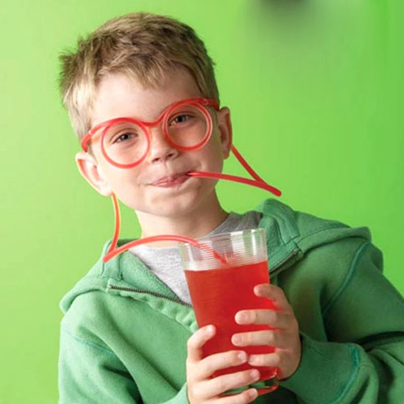 DIY Plastic Drinking Straws Funny Soft Glasses Cute Wacky Straw Glasses