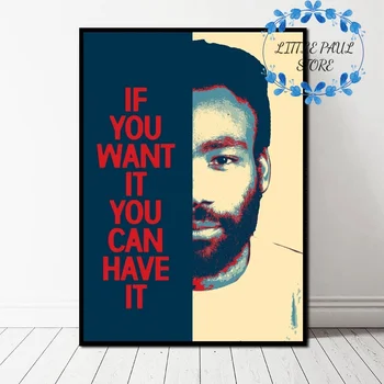 

Childish Gambino and Quote Music Art Canvas Poster Wall Picture for Living Room No Frame