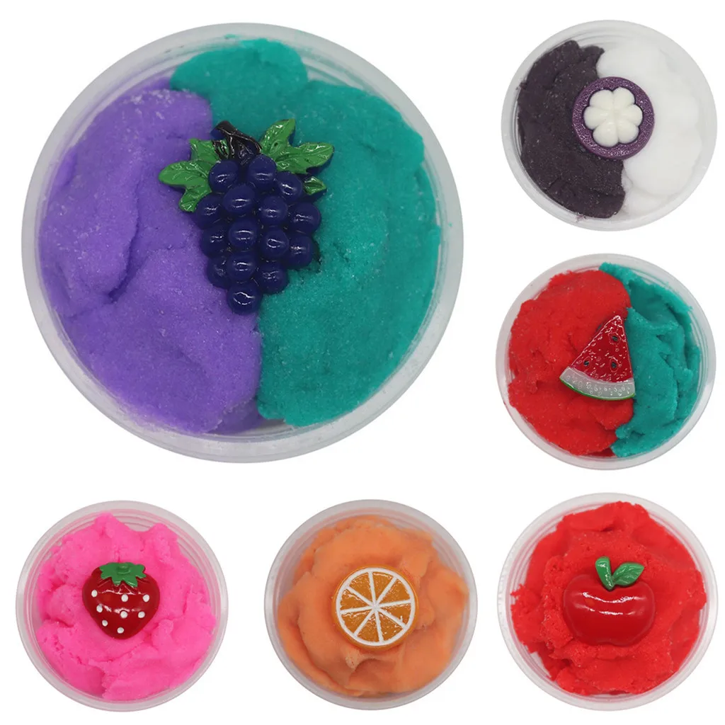 

2019 New Beautiful Fruits Cloud Slime Putty Scented Stress Kids Clay Toy Crystal Mud Fluffy Slime Kids Toys Magic Clay